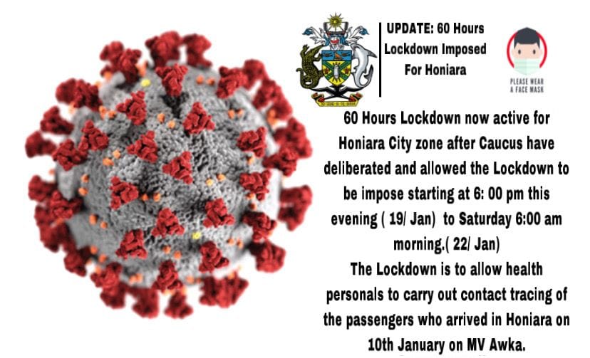 60 Hrs Lockdown Imposed For Honiara , Solomon Islands