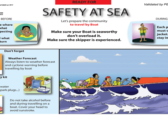 National Disaster Council: Safety at Sea – To travel by boat.