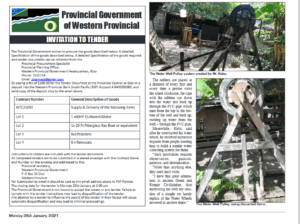 Western Provincial Government: Environment Solomon Media Issue: 101021- Invitation to Tender