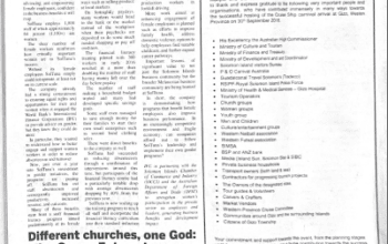 Western Provincial Government: Words of Acknowledgement from the Premier and the Government of Western Province: SWN October 2016