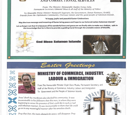 Ministry of Police, National Security and Correctional Services:2016 Easter Message