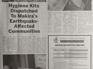 Ministry of Finance and Treasury – Public Tender Invitation: SWN 17084 February 2017: Invitation for Competitive Tender Bids