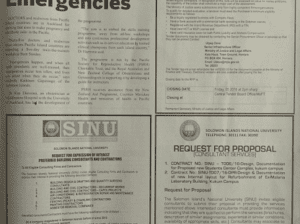 Ministry of Justice and Legal Affairs: SWN 16068 August 2016:  Request for proposal for the construction of a new PSO and DPP office building in Kirakira