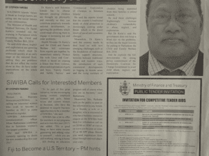 Ministry of Finance and Treasury: SWN 17083 February 2017: Invitation for Competitive Tender Bids