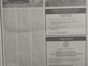 Choiseul Provincial Government: SWN 16073 September 2016:  – Choiseul Bay Township Local Planning Scheme Consultation Gizo, Western Province