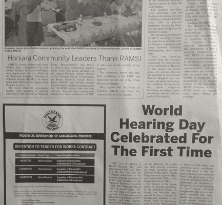 Provincial Government of Guadalcanal Province: SIN 17353 March 2017: – Invitation to Tender For Works Contract