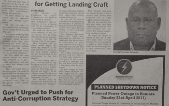 Solomon Power: SIN 17359 April 2017:  – Planned Shutdown Notice – Planned Power Outage in Honiara (Sunday 23rd April 2017)