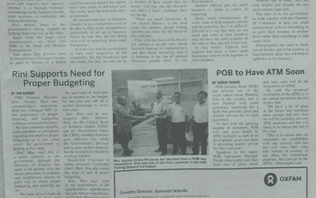 OXFAM – Country Director, Solomon Islands: (SIN 17357 March 2017)