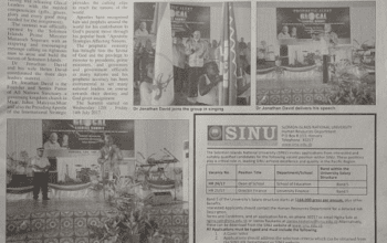 Solomon Islands National University (SINU): Human Resources Department: (SIN 17367 July 2017)