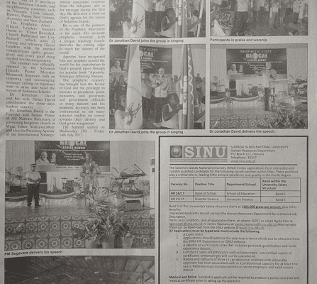 Solomon Islands National University (SINU): Human Resources Department: (SIN 17367 July 2017)