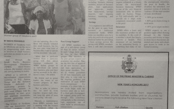 Office of the Prime Minister and Cabinet: SWN 16069 August 2016:  – New Year’s Honours 2017