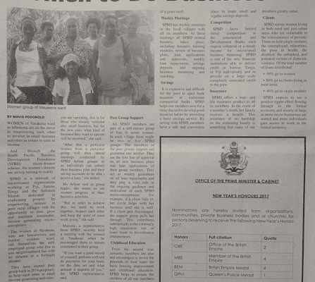 Office of the Prime Minister and Cabinet: SWN 16069 August 2016:  – New Year’s Honours 2017