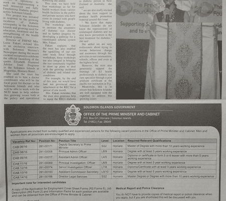 The Office of Prime Minister and Cabinets 16075 October 2016: Office of Prime Minister and Cabinet