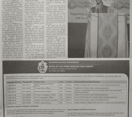 The Office of Prime Minister and Cabinets 16075 October 2016: Office of Prime Minister and Cabinet