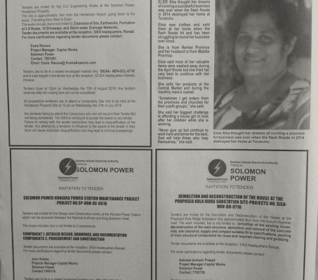 Solomon Power – Invitation to Tender – Solomon Power Honiara Power Station Maintenance Project -Project No.SP-HON-GE-0616