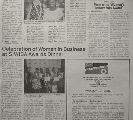 Western Provincial Government (Tourism and Culture Division) – Invitation to Tender: (SWN 16065 July 2016)