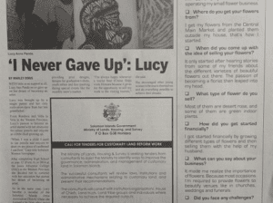 Ministry of Lands, Housing and Survey – Call for Tenders for Customary Land Reform Work: (SWN 16066 July 2016)