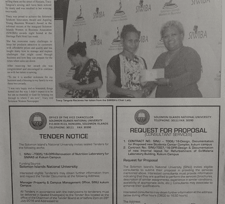 Solomon Islands National University – Request for Proposal – Consultant Services: (SWN 16066 July 2016)