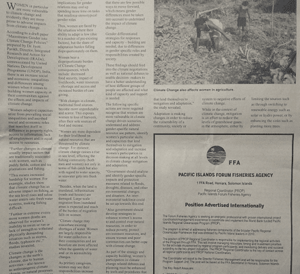 FFA (Pacific Islands Forum Fisheries Agency) – Regional Coordinator (PROP) – Position Advertised Internationally: (SWN 15021 July 2015)