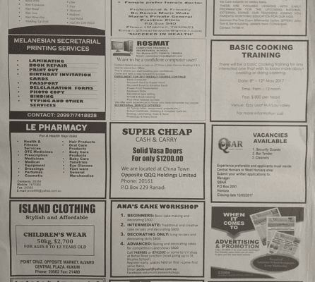 Melanesian Secretarial Printing Services: SWN 17094 June 2017