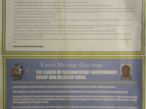 The Office of the Leader of the Official Opposition – Easter Message 2017: SIN 17358 March 2017
