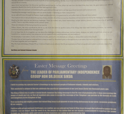 The Office of the Leader of the Official Opposition – Easter Message 2017: SIN 17358 March 2017
