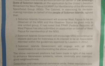 The Prime Minister – Official Announcement on the 18th of June 2015 – Hon Manasseh. D. Sogavare MP:SIN 272 June 2015