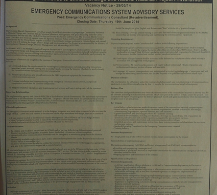 Ministry of Environment, Climate Change, Disaster Management and Meteorology – Increasing Resilience  Climate Change and Natural Hazards Project PHRD/CRISP  : SIN 220 June 2014