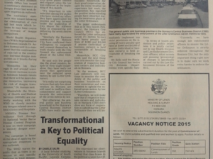Ministry of Lands, Housing and Survey – Vacancy Notice 2015: SIN 253 February 2015