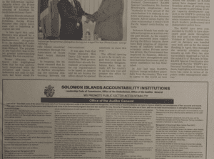Solomon Islands Accountability Institutions – Promote Public Sector Accountability: SIN 227 July 2014