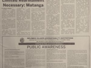 Solomon Islands Accountability Institutions –  Public Awareness: SIN 225 July 2014