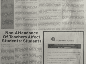 Solomon Power – Notice To Post Paid Customers: SWN 17080 January 2016