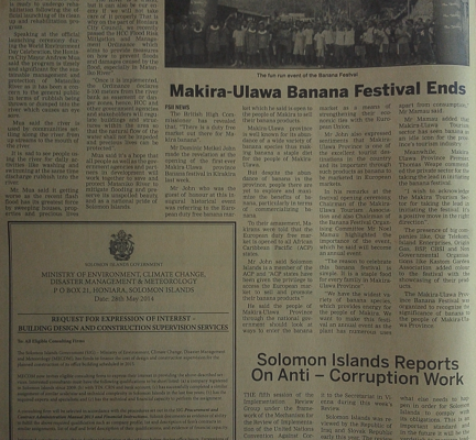 Ministry of Environmental, Climate Change, Disaster Management & Meteorology – Request for Expression of Interest – Building Design and Construction Supervision Services: SIN 220 June 2014