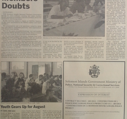 Ministry of Police, National Security and Correctional Services – Expression of Interest: SIN 227 July 2014