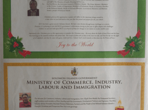 Ministry of Lands, Housing and Survey – Christmas Message : SWN 15044 December 2015