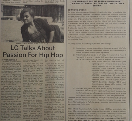 Ministry of Communication and Aviation (MCA) – Tender – Communication Navigation Surveillance and Air Traffic Management (CNS/ATM) Technical Support and Consultancy Service: SIN 220 June 2014