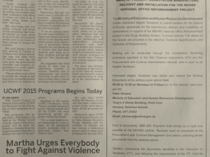 Ministry of Education and Human Resources Development – Workstation Manufacture, Delivery and Installation for MEHRD National Office: SIN 253 February 2015