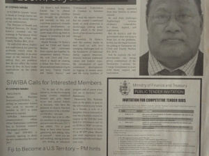 Ministry of Finance and Treasury: SWN 17083 February 2017: Invitation for Competitive Tender Bids