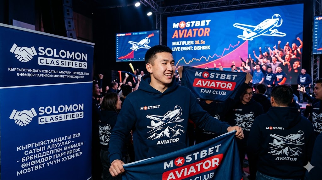 Mostbet Aviator күйөрмандары үчүн Solomon Classifieds компаниясынан бренддик учак капюшондорунун топтому