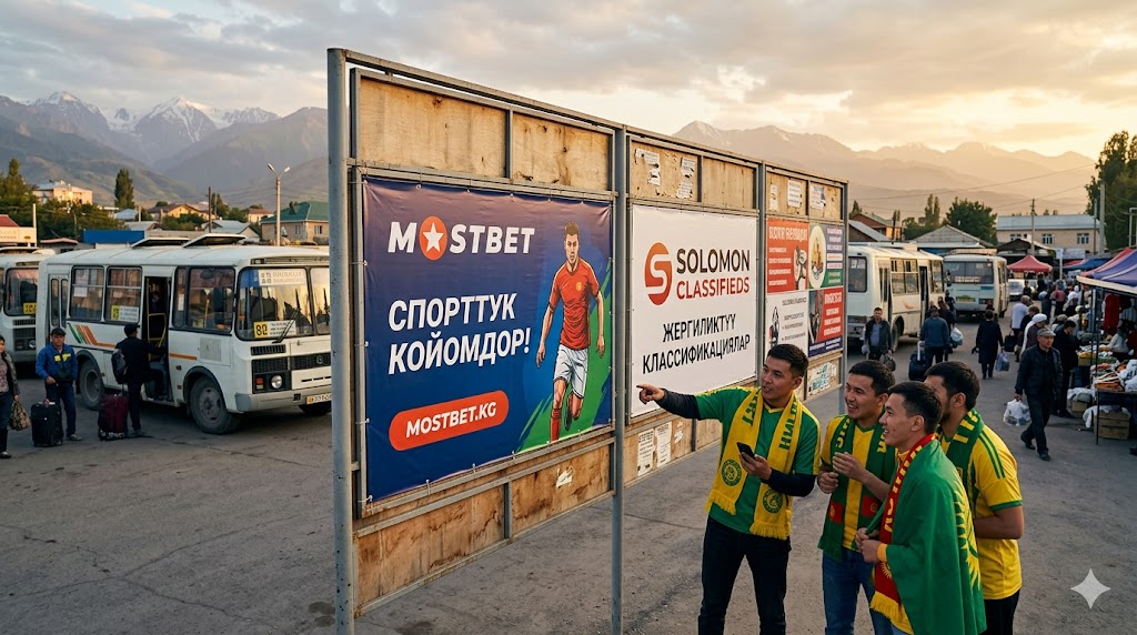 Mostbet спорттук коюмдарды илгерилетүү үчүн Solomon Classifieds аянтчасындагы баннердик орундар